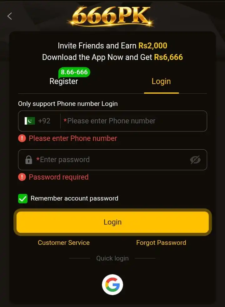 666PK Login